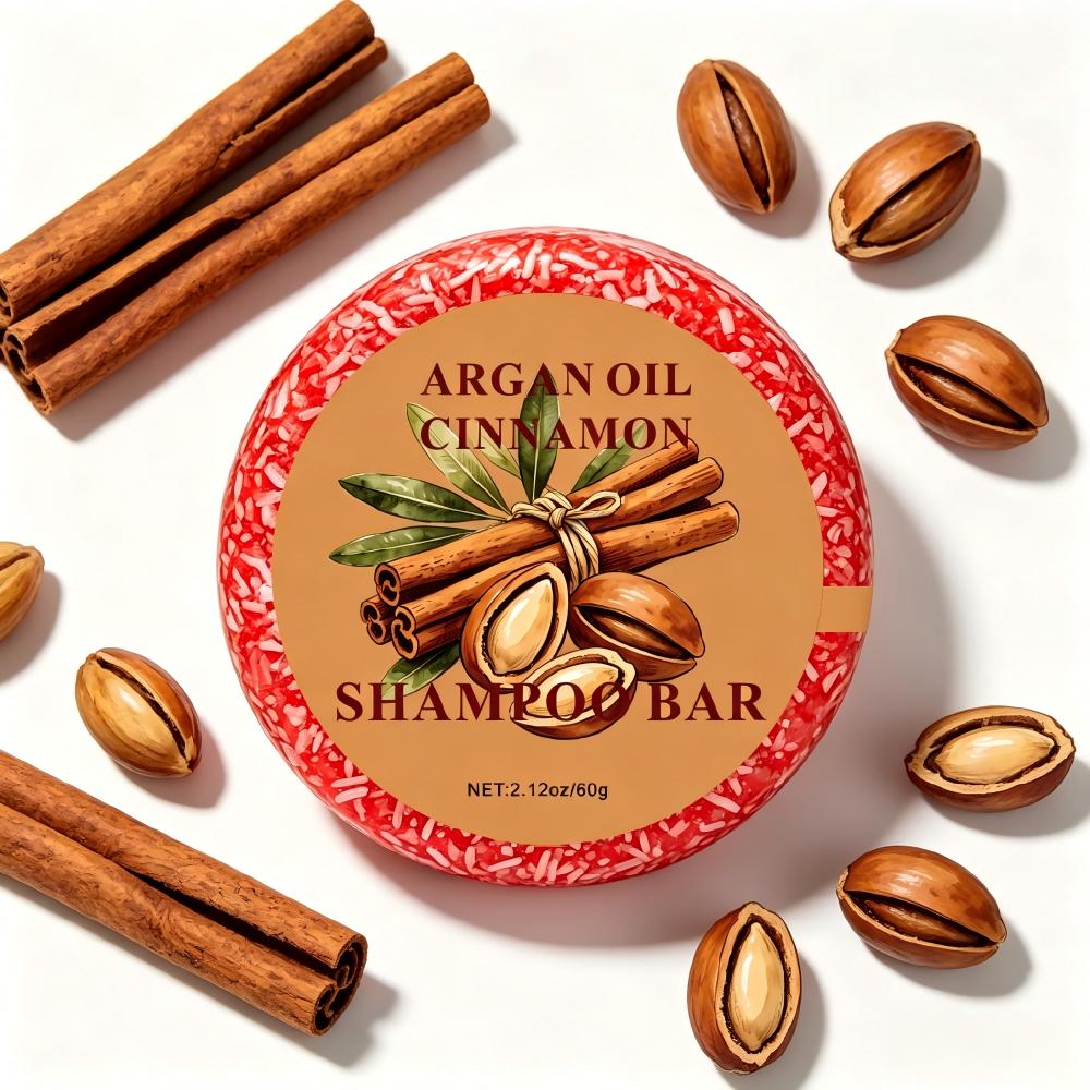 Glycerin Cinnamon Shampoo Bar - 60g Natural Hair Care for Sensitive Scalp