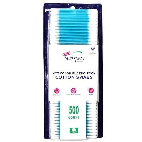 Swisspers Hot Colored Swab-500 ct (Color May Vary)