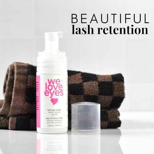 We Love Eyes - 100% Oil Free Tea Tree Water Eyelid Foaming Cleanser - For Eyelash Extension Home Care, Extend Lash Retention, Non-Irritating Formula