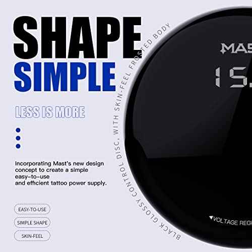 Mast Tattoo Power Supply, Halo2 Circle Digital Display Voltage, One Touch Easy Use for Tattoo Machine