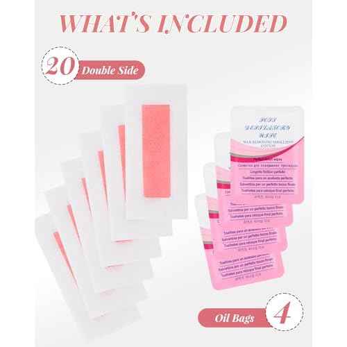 40PCS Facial Wax Strips for Hair Removal, Facial Hair Removal for Women, Waxing Kit for Women's Face, Bikini, Chest, Body, Arms, Legs, Back, & Brazilian | 40ct Waxing Strips & 4 calming Oil Wipes