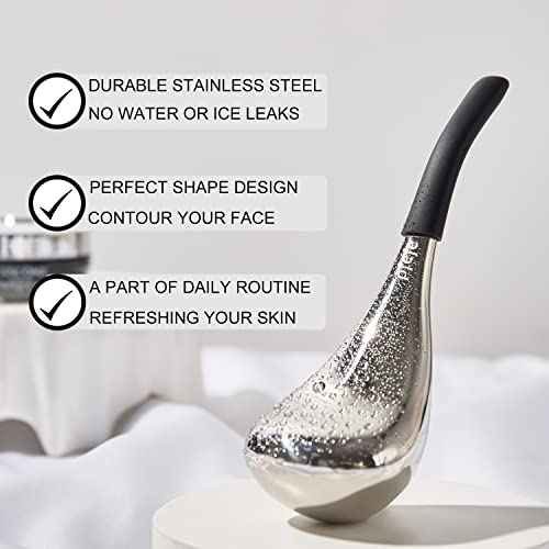 pfefe Ice Globes Facial Skin Care Tools for Women Face Eyes, Stainless Steel Face Beauty Cryo Sticks for Girls Ladies, Esthetician Supplies Cooling Spa Globes Cold Roller with Storage Case