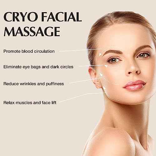 2-in-1 Gua Sha Cryo Sticks, Facial Skin Care Tools for Women Face and Eyes Massage, Unbreakable Stainless Steel Esthetician Supplies, Cooling Spa Ice Globes Roller with Carry Case