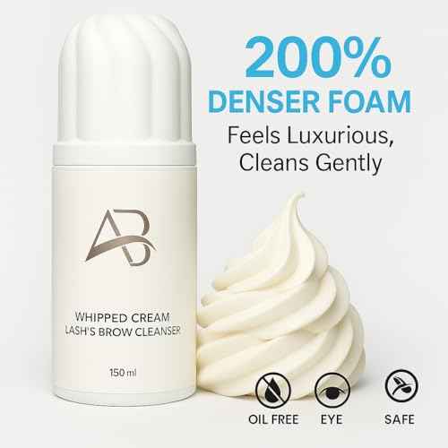 All in beauty Whipped Lash & Brow Shampoo Unscented ? Neutral pH | Gentle 135ml Foam Cleanser for Eyelash Extensions & Eyebrows | Professional Salon & Home Use | Safe Deep-Clean Long-Lasting