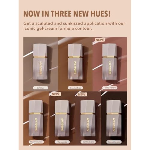 SHEGLAM Sun Sculpt Cool Toned Liquid Contour Stick Long Lasting Cream Bronzer Makeup - Soft Tan
