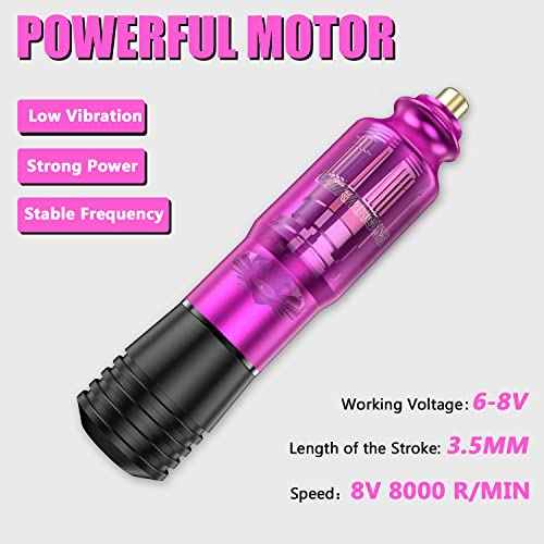 Wormhole Tattoo Kit Rotary Tattoo Machine Kit Professional Tattoo Gun 40pcs Cartridge Needles 20pcs Tattoo Inks Tattoo Power Supply Complete for Beginners and Artists TK202