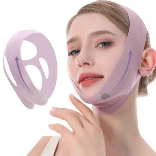 V Line Lifting Mask, Chin Strap for Sleeping, Reusable Double Chin Reducer, Jaw Exerciser, Face Slimming, Sagging Prevention, Medium