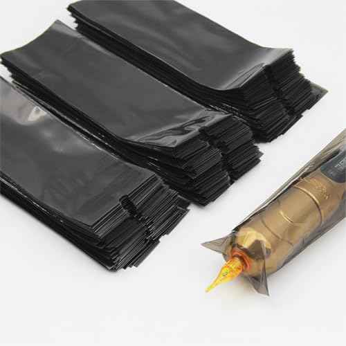 200PCS Tattoo Pen Cover,Black Rotary Tattoo Machine Pen Bags Sleeves for Tattoo Artist,Thickness&Wider Pen Machine Covers Fit All Tattoo Machines Pen