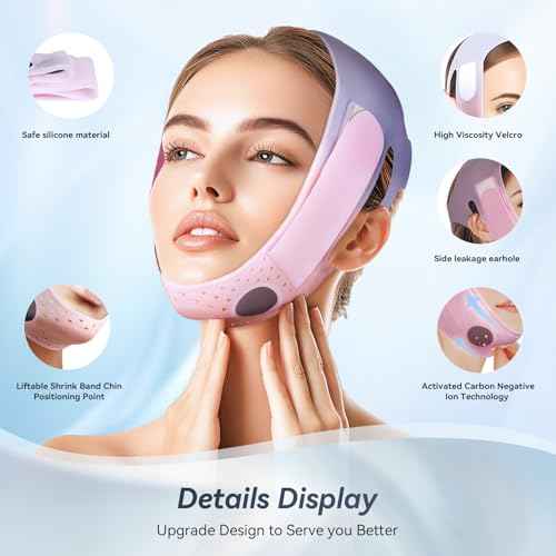 Chin Strap for Sleeping, Soft Silicone V-Line Lifting Mask, Reusable Face Lift for Women Men Anti Snoring Devices for Sleep Home Working Travel Yoga