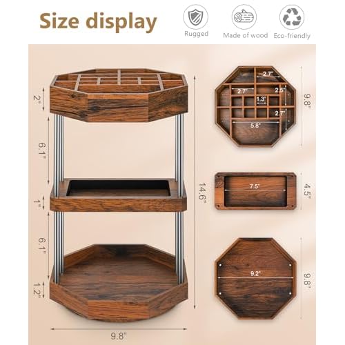 Homde Makeup Organizer 360 Degree Rotating Cosmetic Storage Display Perfume Organizer Cologne Organizer