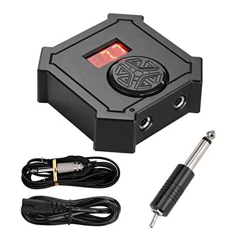 ATOMUS Tattoo Power Supply Foot Pedal Switch Kit with Clip Cord Dual Digital LED Display Power Supply for Tattoo Liner and Shader (Power supply + pedal switch + clip cord)