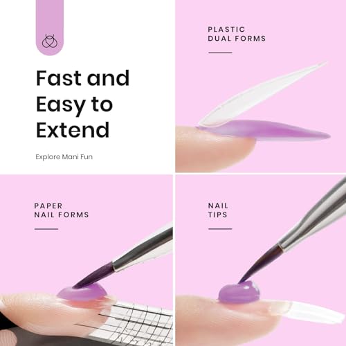 Beetles Nail Extension Gel Set Blackberry Glaze 12 Colors Poly Nail Gel Kit Beginners DIY Home Salon Christmas Gift for Women UV & LED Cured