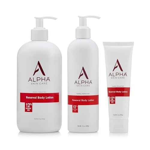 Alpha Skin Care Revitalizing Body Lotion, 12% Glycolic AHA, Simple & Effective Daily Moisturizer Hydroxy Acid, Hydrates & Exfoliates for Soft, Smooth Skin, Anti-Aging, Travel Size, 3 Oz