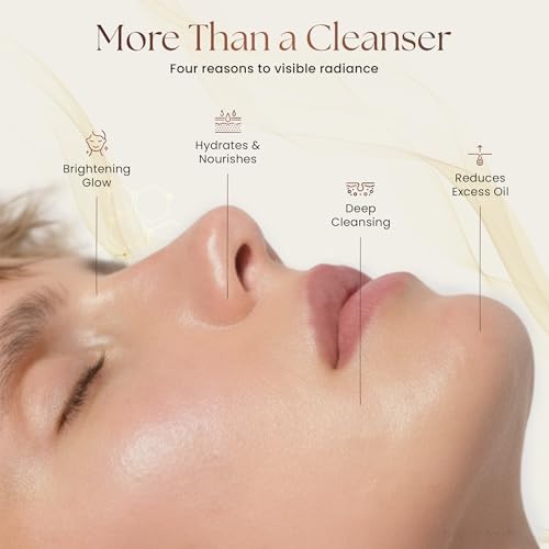 C?leste Lumi?re¢ç GlycoPeptide Radiance Cleanser - Daily Hydrating Exfoliating Face Wash with Anti-aging Peptides, Glycolic Acid, AHAs, Vitamin C & E - Luxury Skincare Gift for Her 4.73 fl oz/140 ml