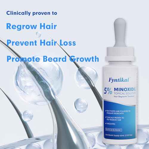 5% Minoxidil for Men, Extra Strength Hair Growth Serum, Beard Growth Oil, Fast Absorbing Dropper, Non Greasy, Low Residue Formula, 2-Pack for 2 Months, Hair Regrowth Treatment for Thinning Hair