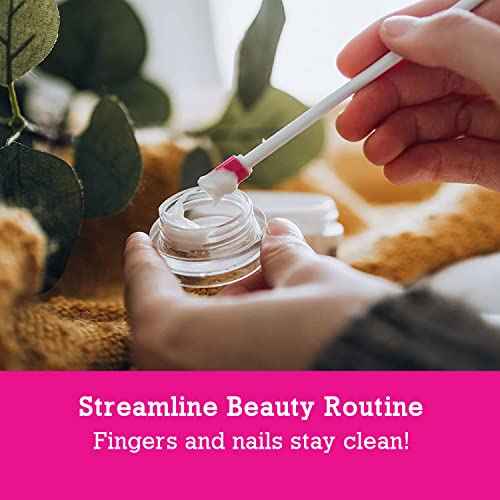 Spatty Lip Gloss and Mini Makeup Spatula (6 Inch Pink combo pack) Shark Tank Mom Made Scrapes Last Drop of Lipstick, Foundation, Lotion, Cosmetics, Beauty Products With Two Unique Spatula Head Sizes