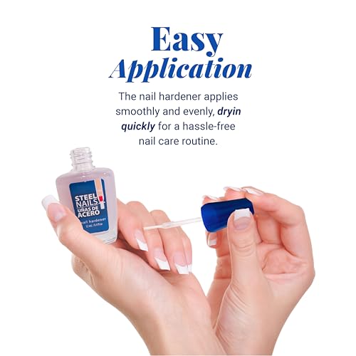 Steel Nails: Nail Strengthener & Clear Nail Polish for Damaged Nails, Hardener & Growth, Nail Repair, Keratin Treatment, Nail Growth Treatment ? Hard as Nails with Extra Strength.