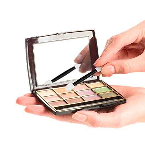 Cuttte 120PCS Disposable Dual Sides Eye Shadow Sponge Applicators with Container, 2.44' Length Eyeshadow Brushes Makeup Applicator Black