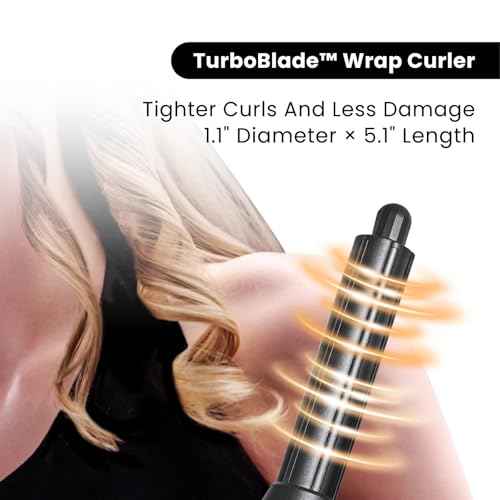 GLAMUP¢ç FusionPro¢â 6 in 1 Hot Air Styler- Wrap Curler & Thermal Brush Straightener, High Speed Hair Dryer, Round Brush, Volumizer, Hair Styling Gift Set with Travel Bag, Blow Dryer Brush