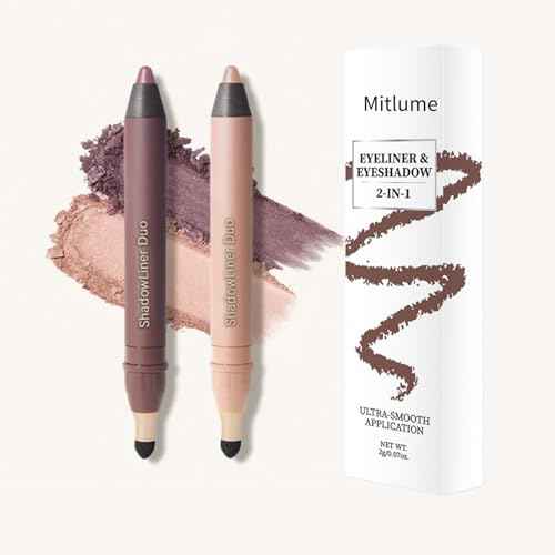 Mitlume Perfect Color Duo-Shadow Liner 2-In-1 Eyeliner & Eyeshadow For Quick, Vibrant Eyes, Smudge-Proof Wear (SMOKESHOW+GAZE)