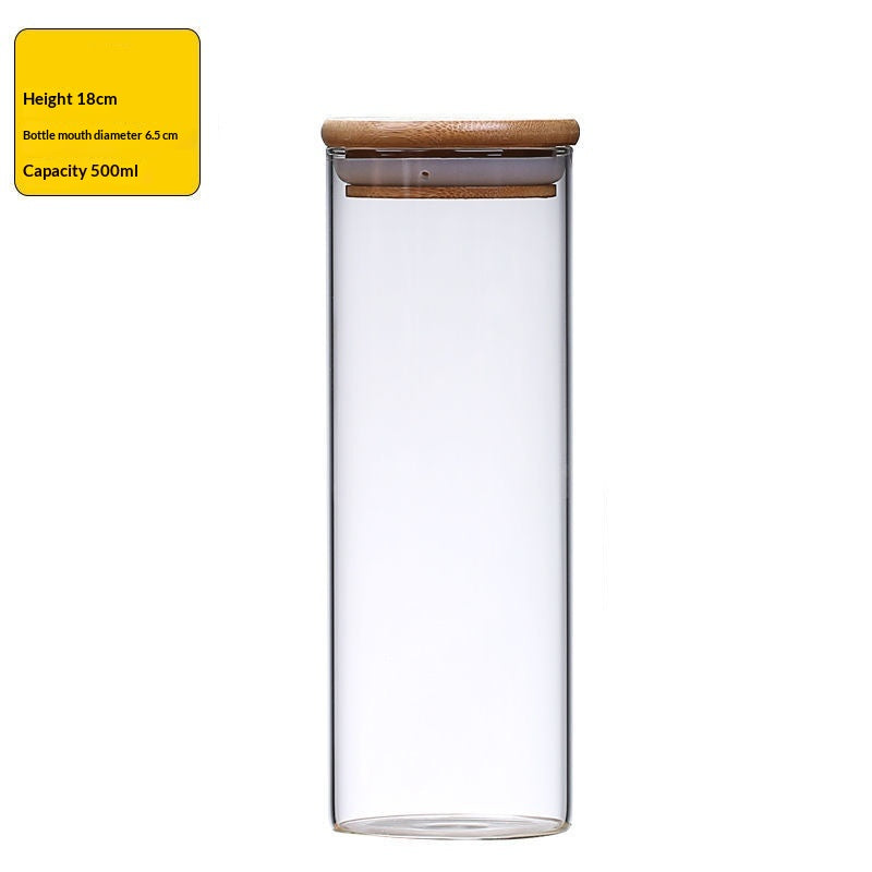 Sealable Food Storage Canisters Set with Bamboo Lids - Glass Bulk Container