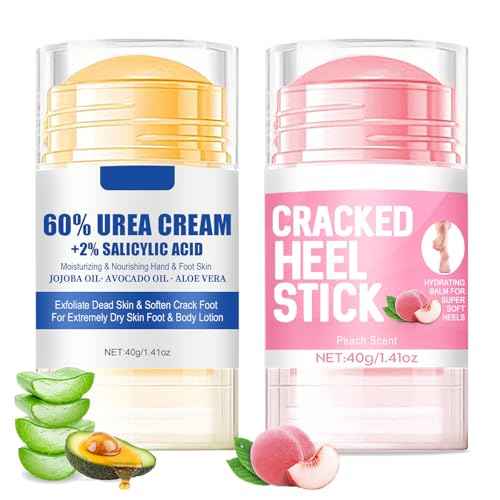 2pcs 60% Urea Hydrating and Anti-Cracking Foot Cream, 2025 Upgraded Moisturising and Relieves Cracking and Dryness Foot Cream for Dry Cracked Feet And Hands£¨aloe + peach£©