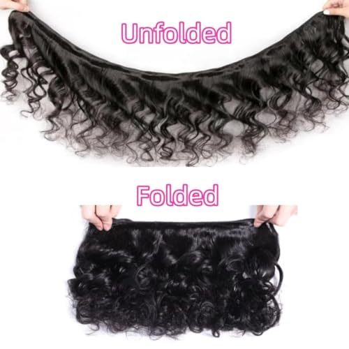 Loose Wave Bundles Human Hair Short Brazilian Virgin Human Hair Loose Wave Natural Black Color Can Be Dyed and Styled 3 Weave Bundles Total 300g 14 16 18 Inch