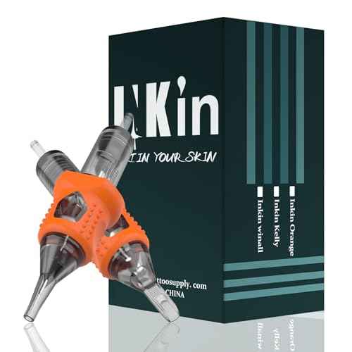 INKin 40Pcs Tattoo Cartridge Needles Assorted Disposable Tattoo Needle Cartridges with Finger Ledge #12 Standard Round Liner 3RL 5RL 7RL 9RL 11RL with Safety Membrane for Tattoo Gun Tattoo Supplies