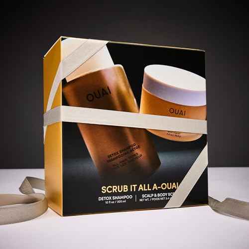 OUAI Scrub It All A-OUAI Holiday Hair Care Kit - Clarifying Shampoo & Exfoliating Body Scrub Duo - Hair Care Set with Detox Shampoo & Travel Size Body Scrub (2 Count)