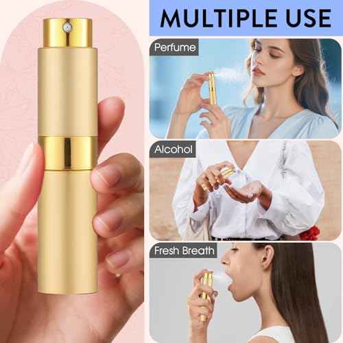 6 Pack 8ML Empty Perfume Atomizer Cologne Travel Spray Bottle for Refill Portable Cologne Dispenser Mini Sprayer for Women Men Twist Tpye