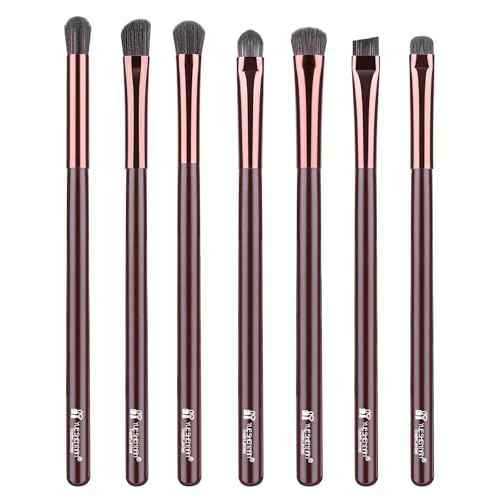 Eye Makeup Brushes Set, Premium 7Pcs Eyeshadow Brush, Professional Eye Brush for shadow lip Angled Eyeliner Eyebrows, Soft Hairs and Wood Handle.
