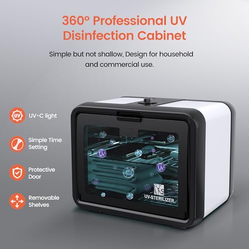 SalonDepot UV Sanitizer Cabinet Professional Disinfection Box 8L Capacity for Salon Tools, Manicure Set, Smartphones and Home Use (Black)