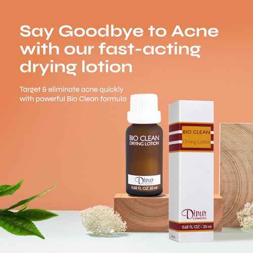 Dinur Cosmetics Bio Clean Drying Lotion Best for Treating Pimples Best for Oily Skin Prevents Dryness and Flakiness Pimple Lotion Spot Treatment .68 fl. oz. 20 ml