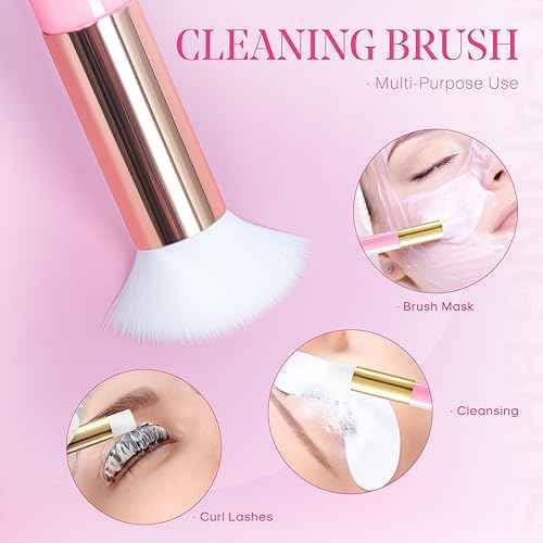 Lash Shampoo for Lash Extensions 60ml Eyelash Extension Cleanser Lash Shampoo Cleaning Kit with Shampoo Brush & Mascara Brush-No Irritating Foaming Eyelash Makeup Remover for Home Salon Use
