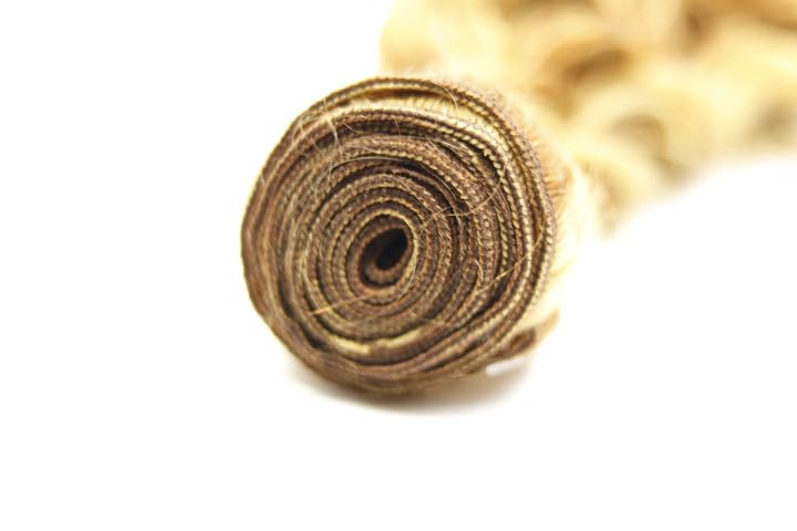 30 Inch P27/30 Human Hair Color #30 Deep Wave Bundles Peruvian Virgin Hair - Two Tone Honey Blonde Mixed With Brown - Double Weft Hair Weave