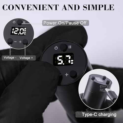 Tattoo Machine Tattoo Pen kit 2 Tattoo Batteries 1500mAH Power Supply Stroke 4.0 Professional Cartridge Tattoo Gun for Tattoo Artist£¨Color Red£©
