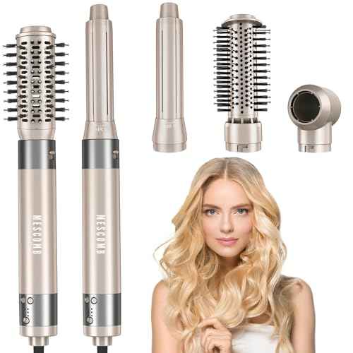 5 in 1 Hair Air Styler - Rotating Hair Dryer Brush 110000 RPM for Fast Drying & Hot-Air Automatic Wrap Curlers for Curling, Frizz-Free Blow Dryer Brush for Straightening Volumizing No Heat Damage