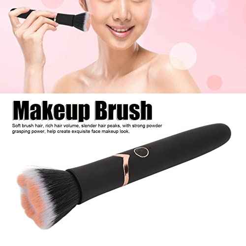 Powered Electric Makeup Brush Loose Powder Brush 10 Gears Vibration Electric Massage Brush for Makeup Blending Contouring Airbrush Finish, Black