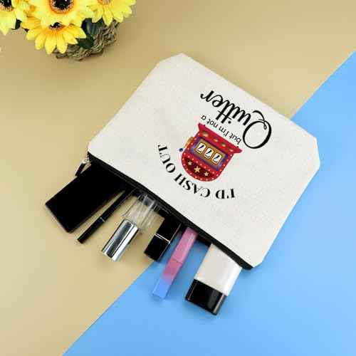 Funny Gambling Gifts Casino Lover Gift for Women Makeup Bag Slot Machine Cosmetic Bag Retirement Christmas Birthday Gifts for Gambler Friend Mom Grandma Aunt Coworkers Sister Travel Makeup Pouch
