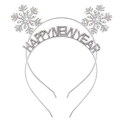 ANGLESJELL Christmas Headbands for Women Snowflake Happy New Year Hairband Xmas Christmas Hair Accessories Jewelry Gifts