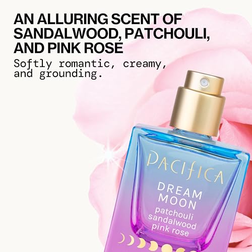 Pacifica Dream Moon Womens Spray Perfume 1 fl oz ? Long-Lasting Floral Woody Fragrance for Her - Rose, Patchouli, Sandalwood ? 100% Vegan, Cruelty-Free, Phthalate-Free Fragrance