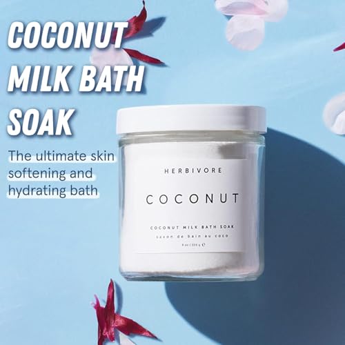 HERBIVORE Coconut Milk Bath Soak | Deeply Hydrating + Skin Softening, Soothing Light Coconut Scent, Vegan, Plant-Based