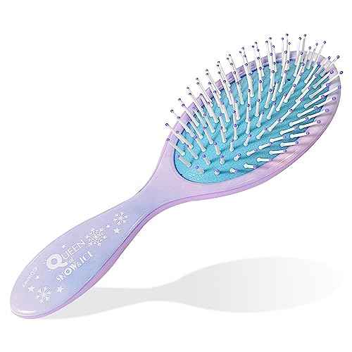 Frozen Princess Elsa Hair Accessory 5 Pcs Set - 1 Regular 9 inch Frozen Hairbrush & 4 Frozen Scrunchies - Detangling Brush & Elastic Hair Ties Ropes for Girls, Ages 3+