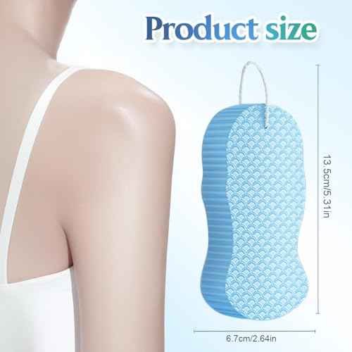 Magic Exfoliating Bath Sponge, 2025 New Super Soft Exfoliating Bath Sponge, 3D Magic Exfoliating Body Scrubber, Shower Sponges for Body Removes Dead Skin (Pink Blue)