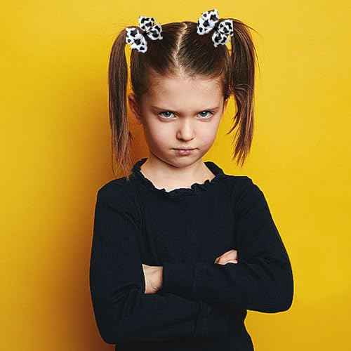 4Pcs Cow Print Bows for Girls Cow Print Hair Bow Clips Cute Hair Accessories for Girls