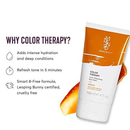 Madison Reed Color Therapy, Zucca, Color Depositing Hair Mask & Deep Conditioning Treatment, Intensely Hydrating, Refreshes Color & Tone, Keratin & Argan Oil, 4 Fl Oz 118 mL