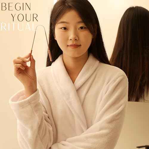 Copper Tongue Scraper for Adults ? 100% Pure Copper Tongue Cleaner for Fresh Breath & Oral Hygiene ? Ayurvedic Tongue Scraper with Travel Pouch ? Handcrafted in India by Nude Ritual