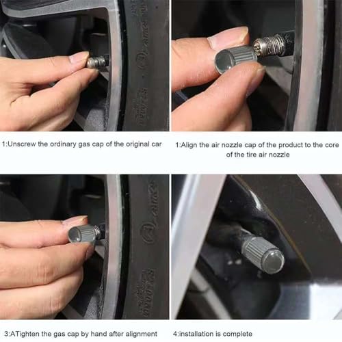Tire Valve Stem Caps The Upgraded Version has a Sealing Ring for Car, Motorbike, Trucks, Bike, Bicycle (60) Grayness