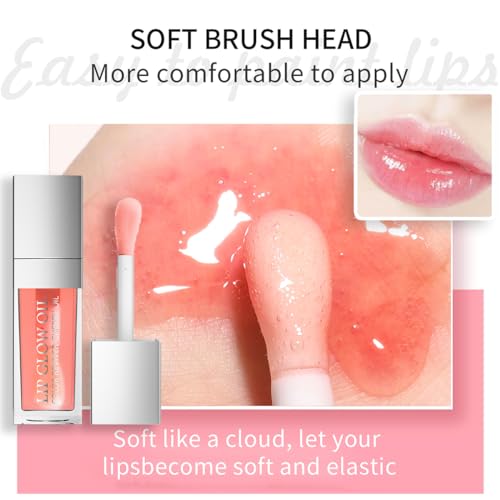 Plumper 3-Pack Lip Oil, Tinted Lip Balm, Long-Lasting Nourishing Lip Repair cobertura Transparent, Prevents Dry Cracked Lines