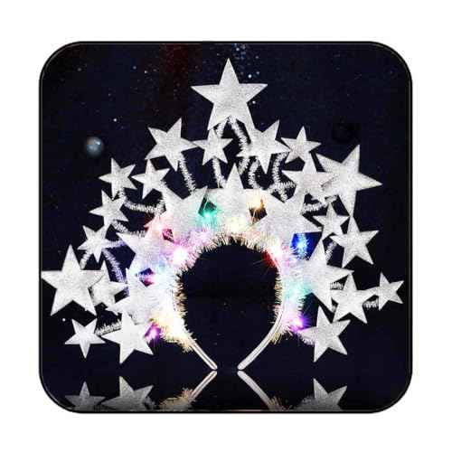 GORTIN Light up Stars Headband LED Headpiece Glowing Halloween Costume Headwear Rave Hair Accessories for Women